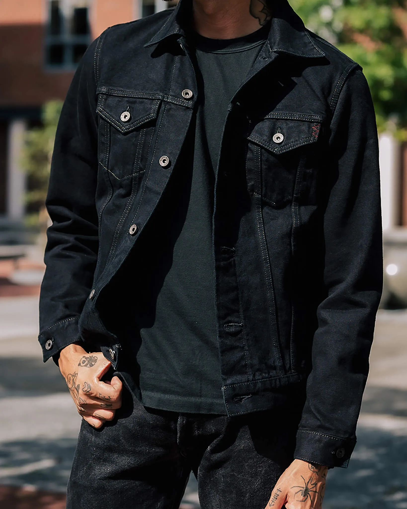 14oz Selvedge Denim Modified Type III Jacket - Indigo Overdyed Black