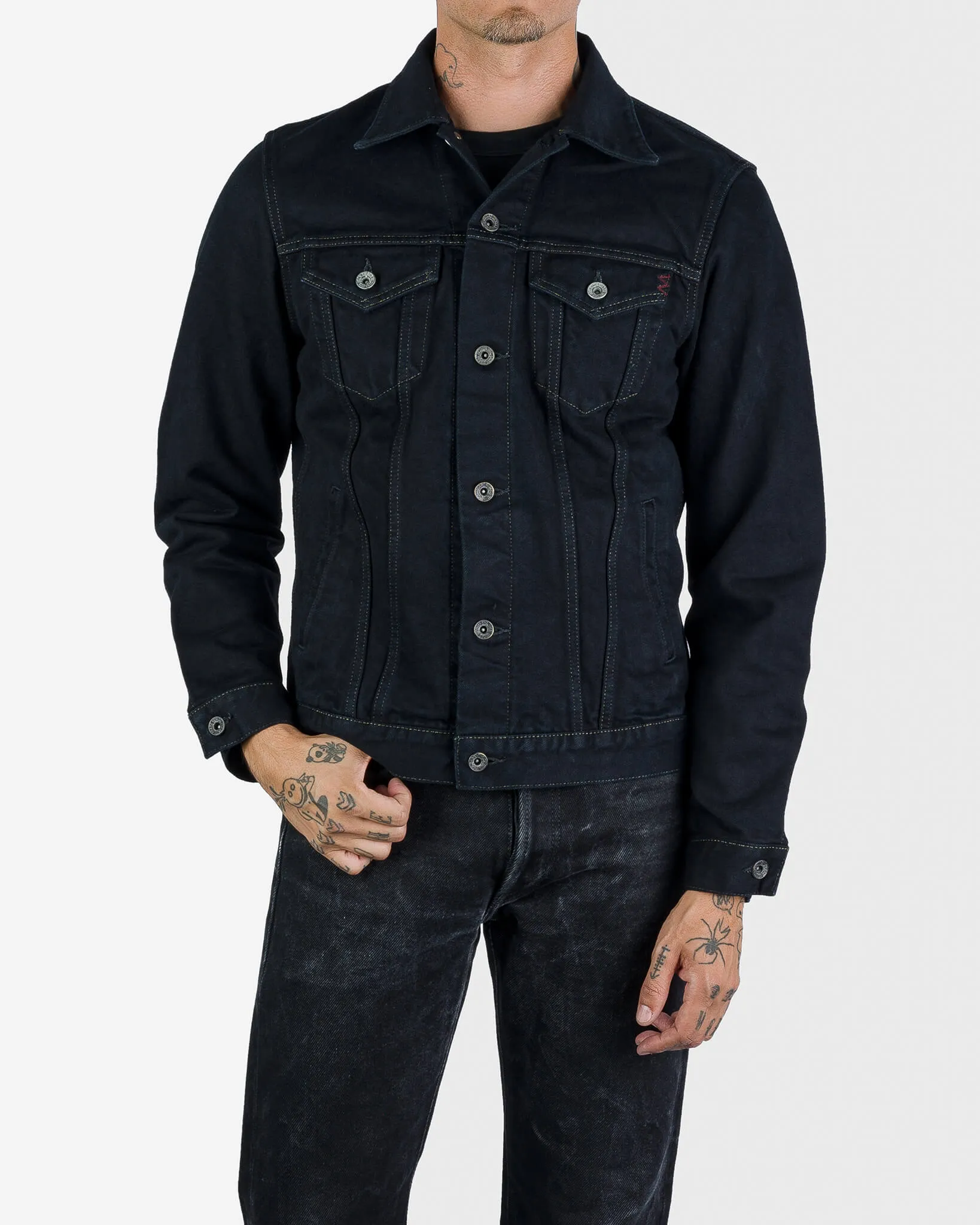 14oz Selvedge Denim Modified Type III Jacket - Indigo Overdyed Black