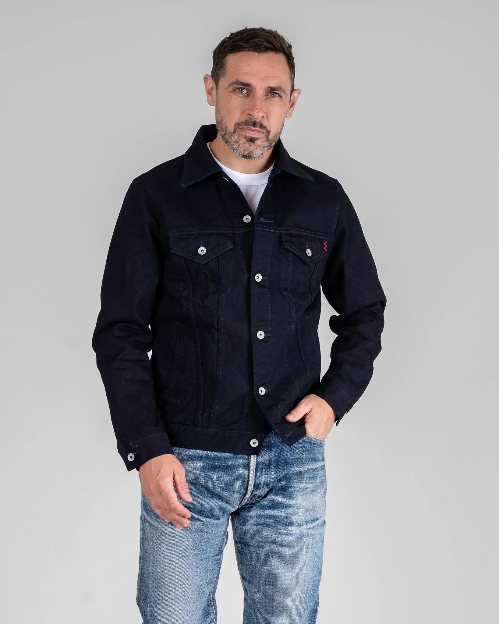 14oz Selvedge Denim Modified Type III Jacket -  Indigo/Black