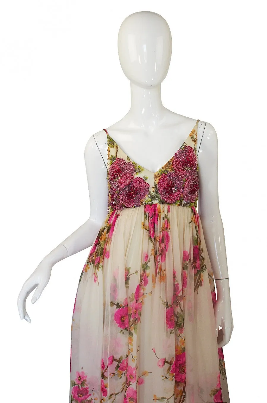 1960s Silk Chiffon Beaded Malcolm Starr