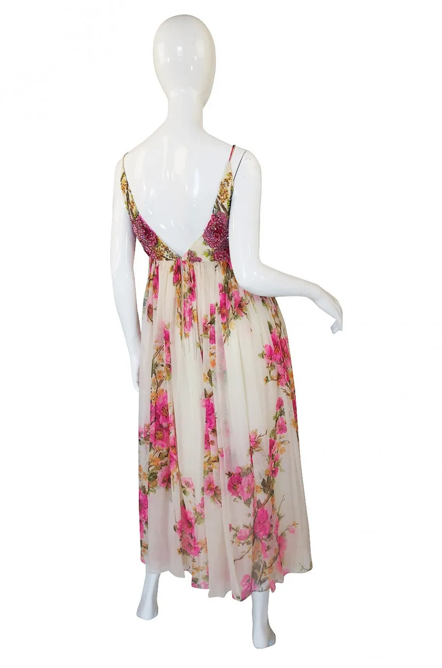 1960s Silk Chiffon Beaded Malcolm Starr