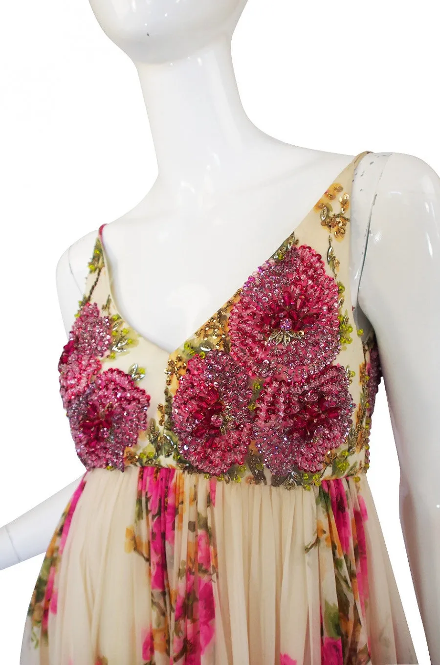 1960s Silk Chiffon Beaded Malcolm Starr