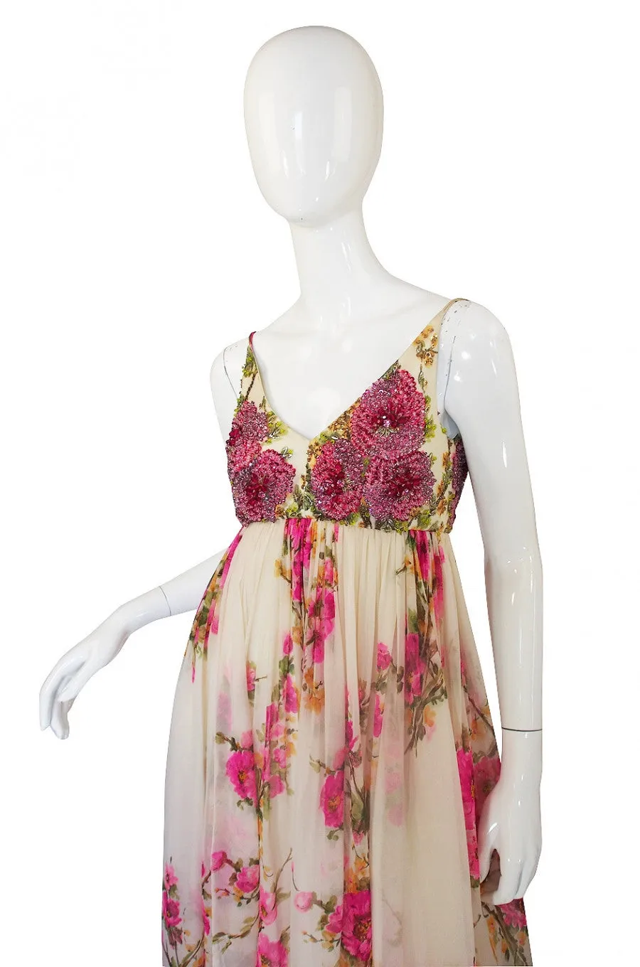 1960s Silk Chiffon Beaded Malcolm Starr