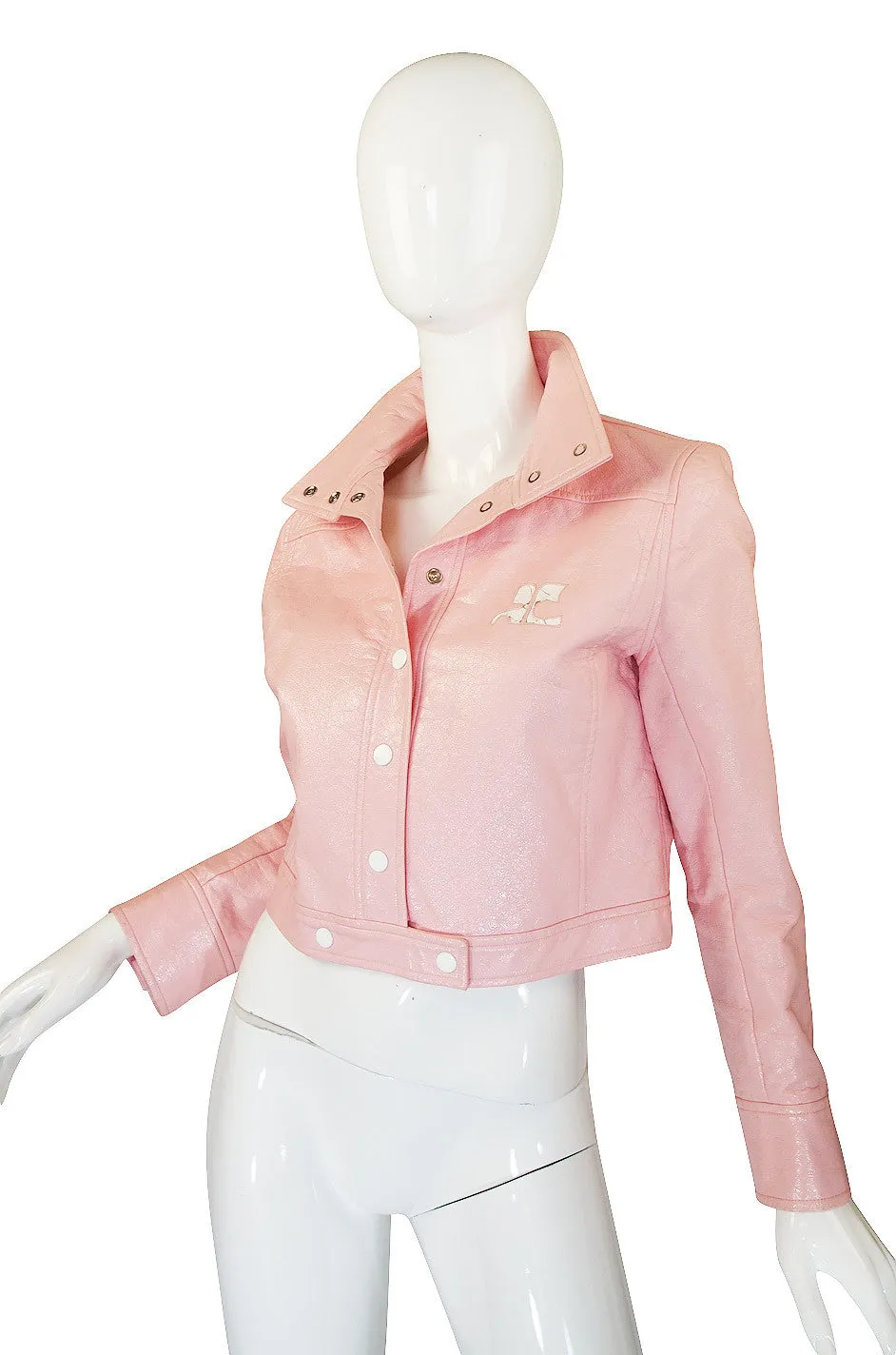 1980s Iconic Courreges Pink Crop Jacket