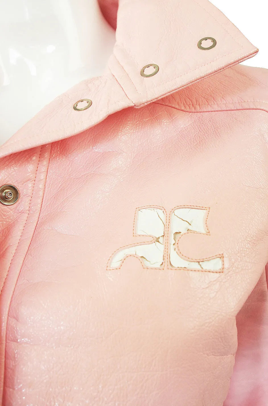 1980s Iconic Courreges Pink Crop Jacket