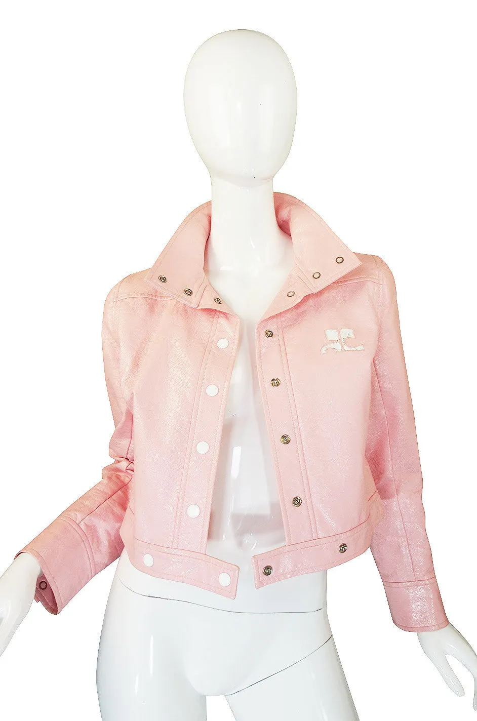 1980s Iconic Courreges Pink Crop Jacket