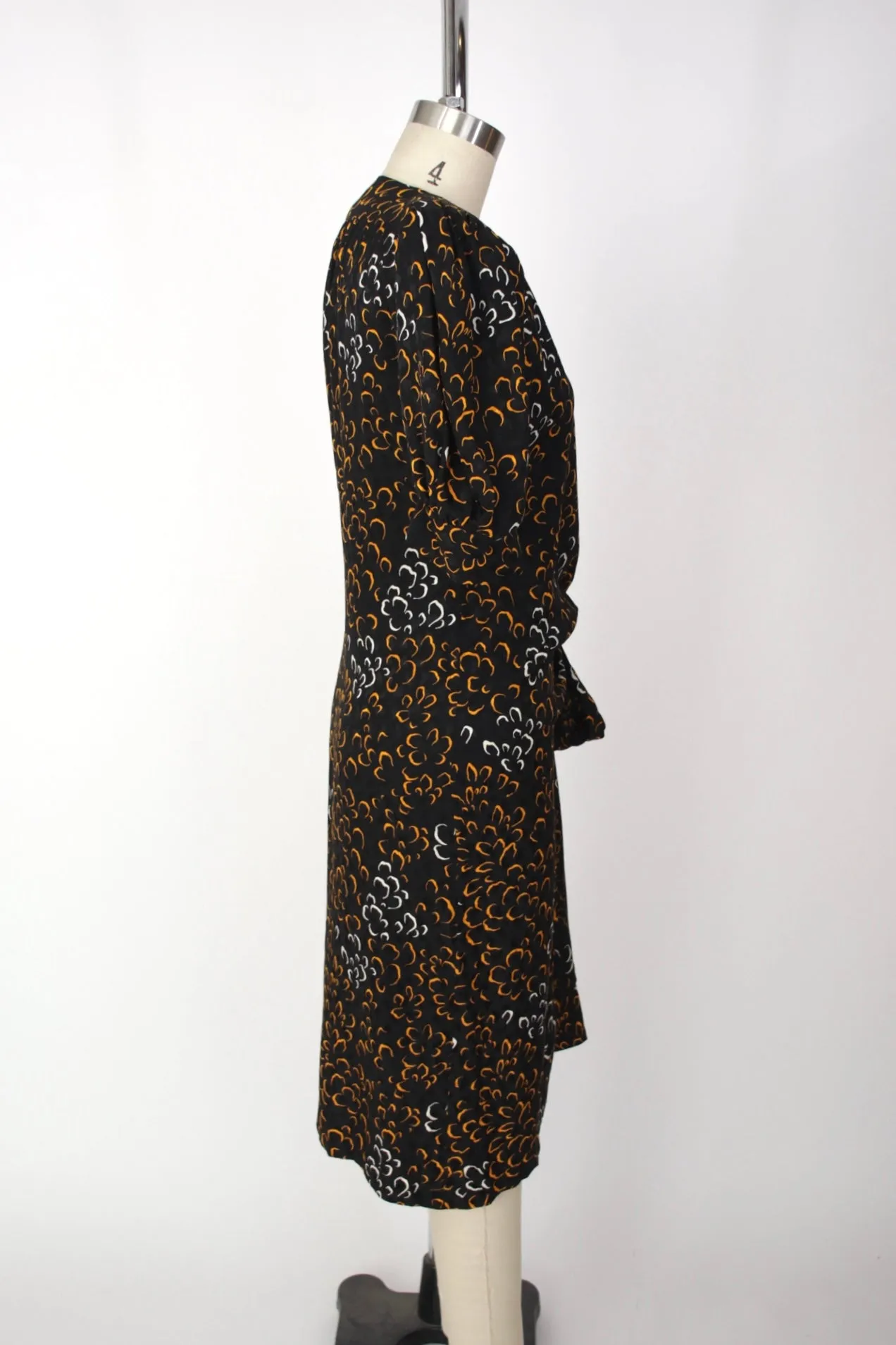 1980s Saint Laurent Rive Gauche Silk Wrap Dress