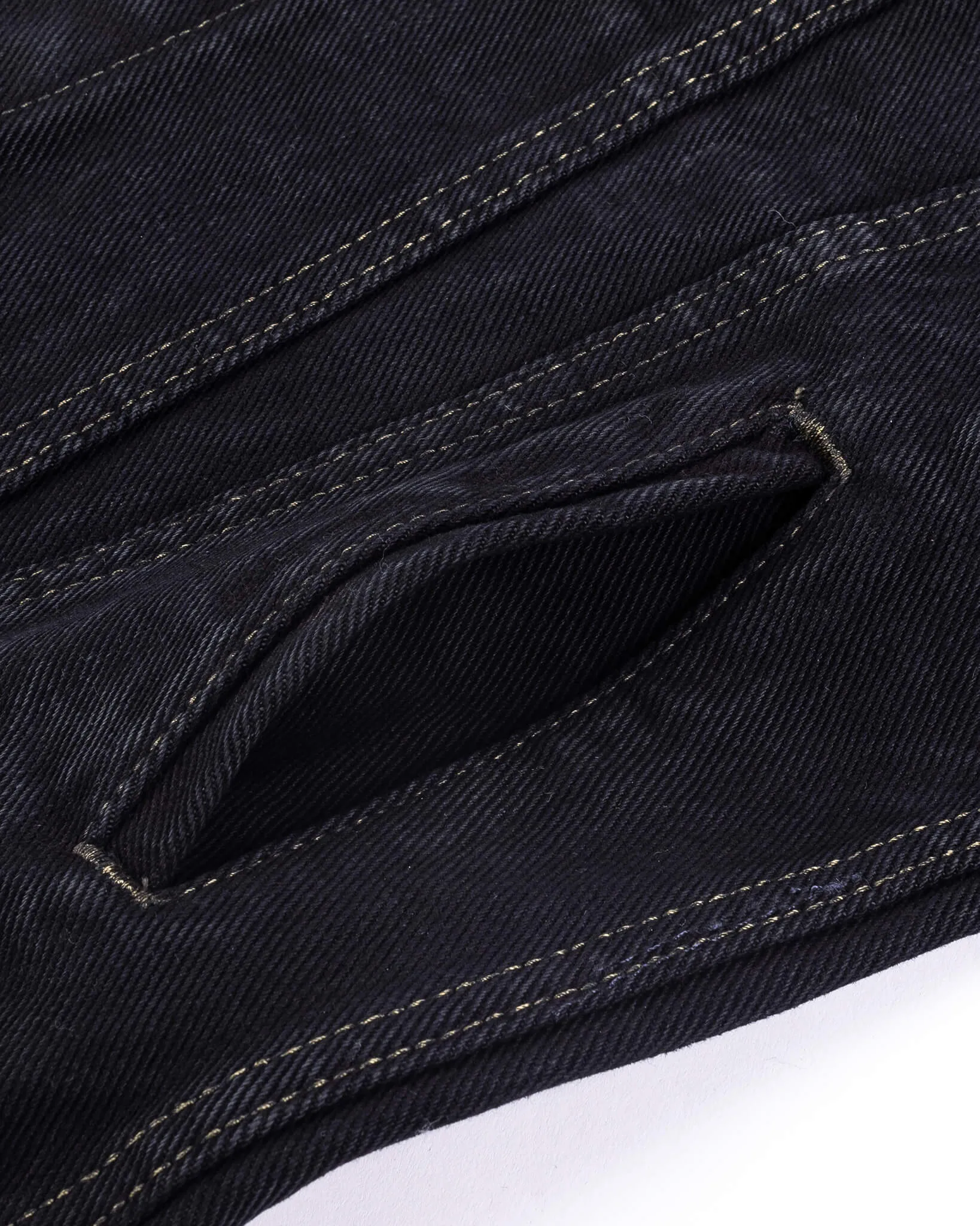 19oz Left-Hand Twill Selvedge Denim Type III Jacket -  Indigo Overdyed Black
