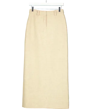 4th & Reckless Beige Sammy Wool Blend Maxi Skirt UK 8