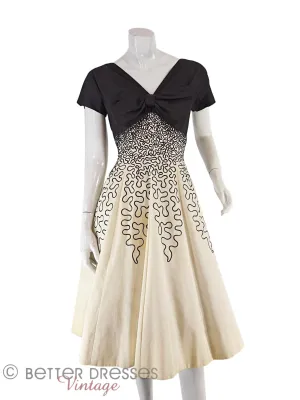 50s Black and Cream Party Dress