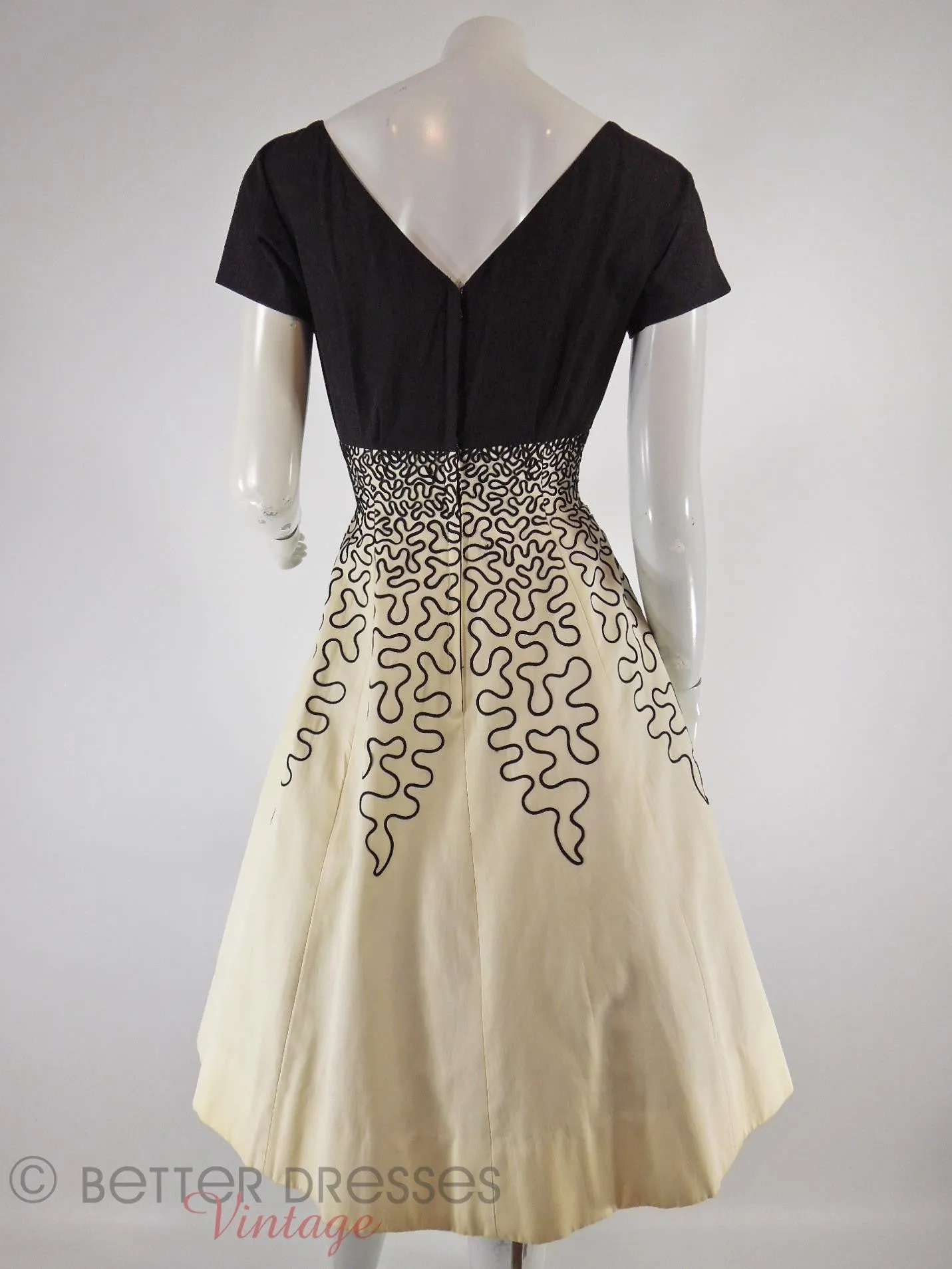 50s Black and Cream Party Dress