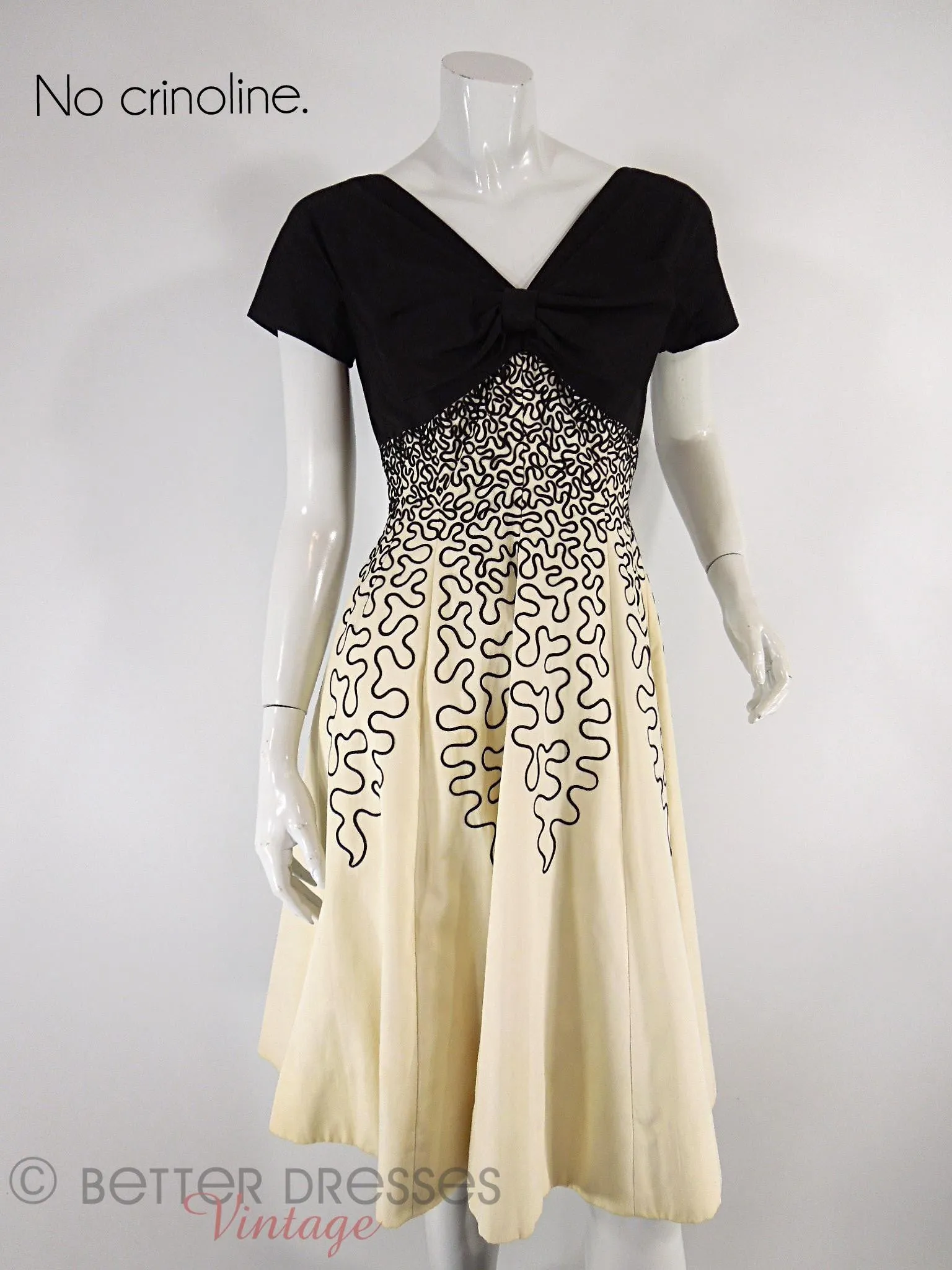 50s Black and Cream Party Dress