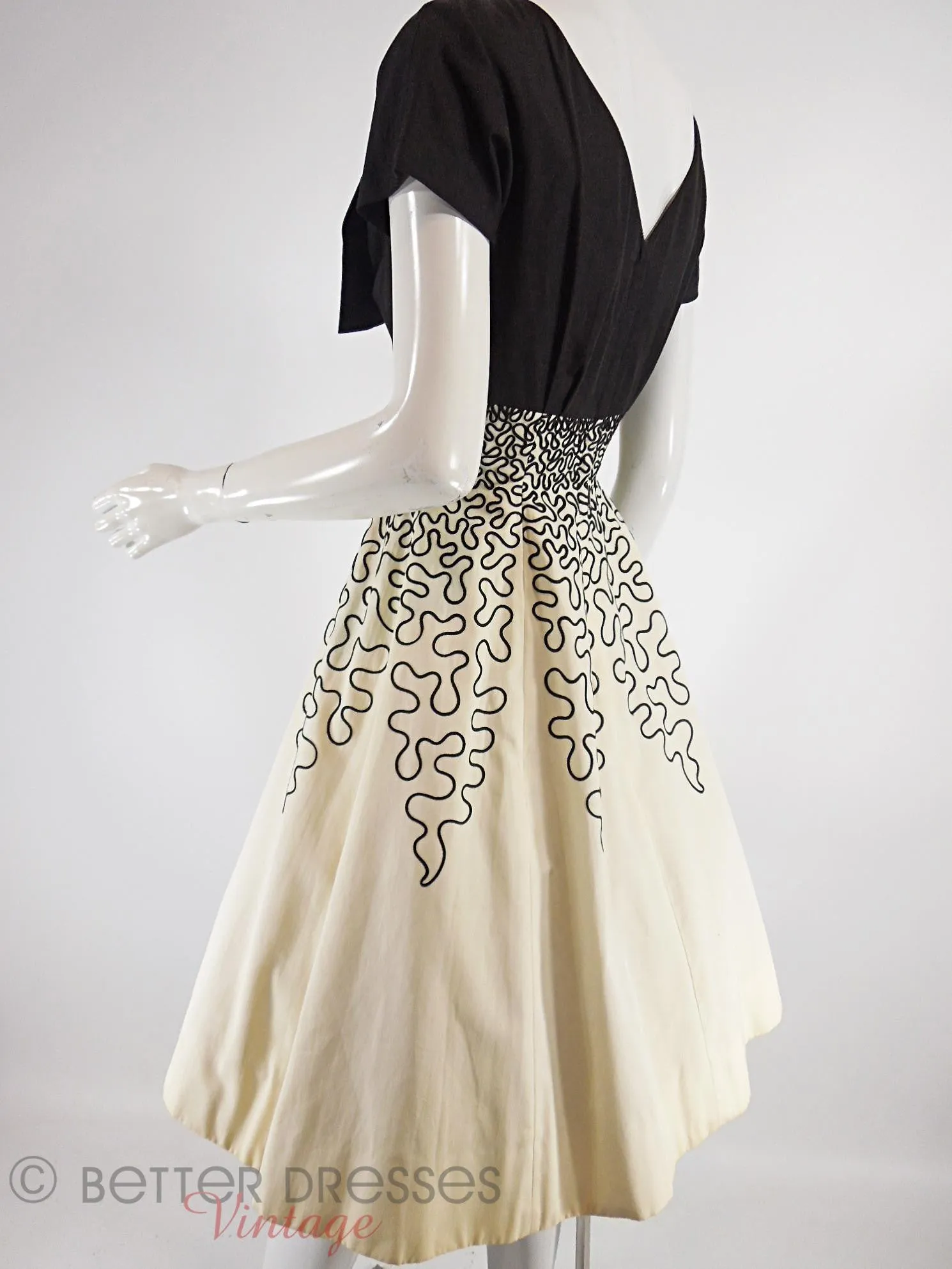 50s Black and Cream Party Dress