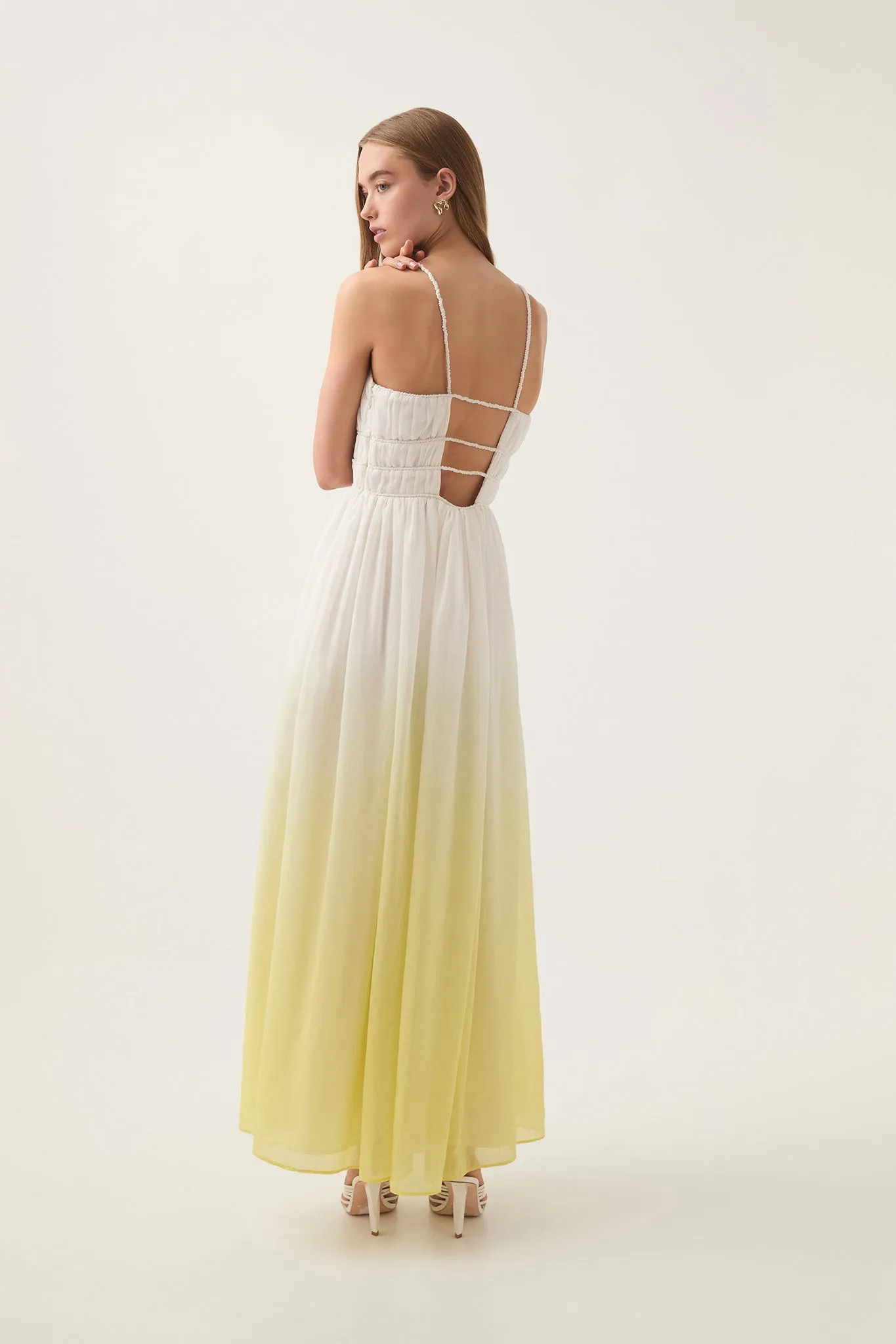 Acapella Ruched Midi Dress