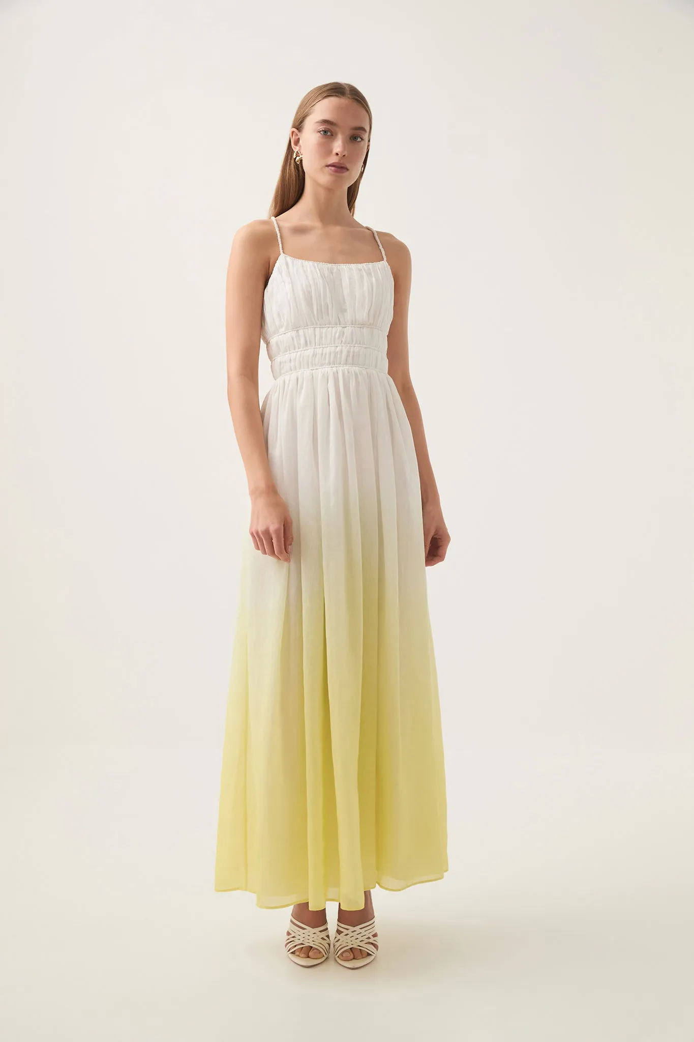 Acapella Ruched Midi Dress