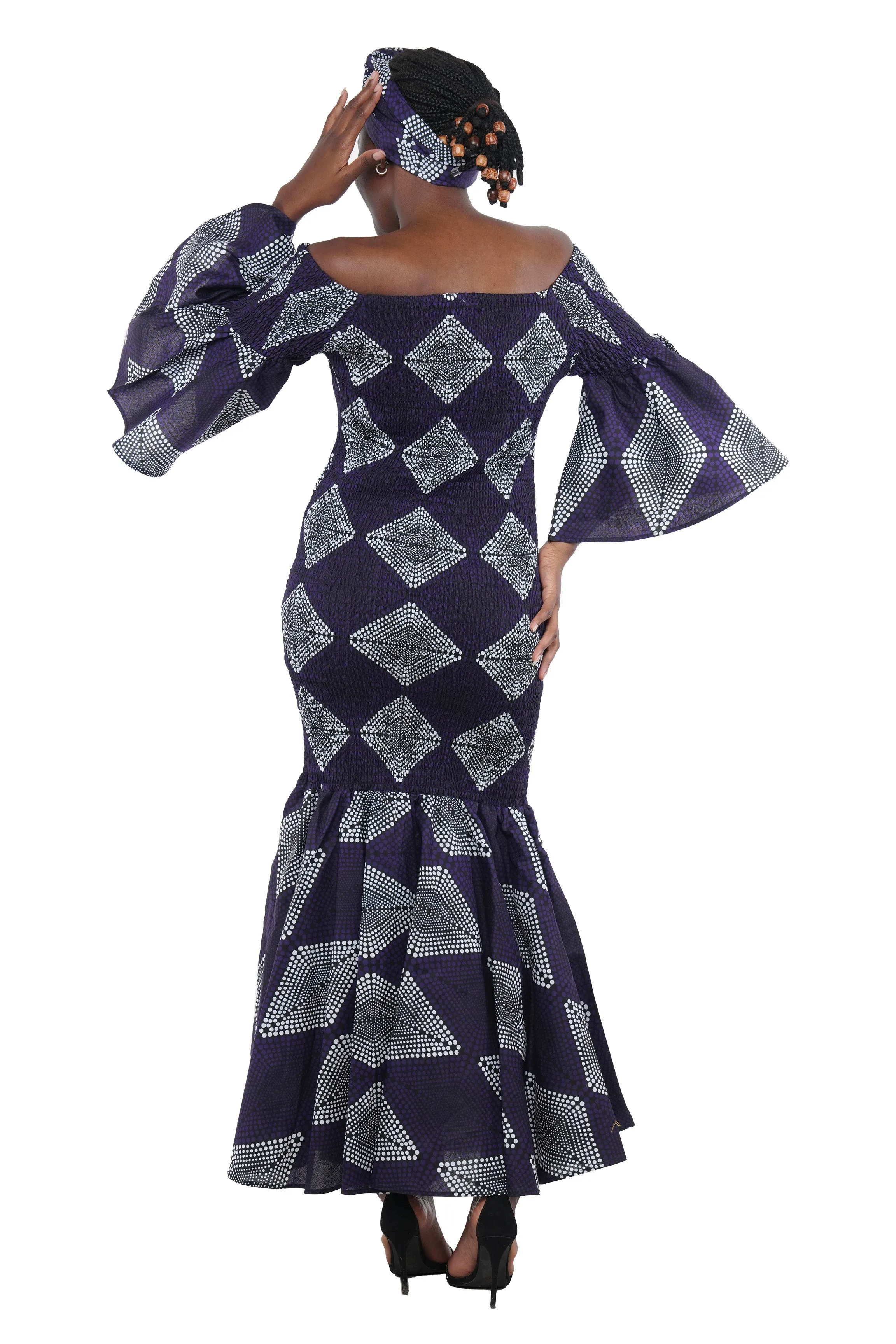 African Long Smoked Mermaid/Fish Tail Dress