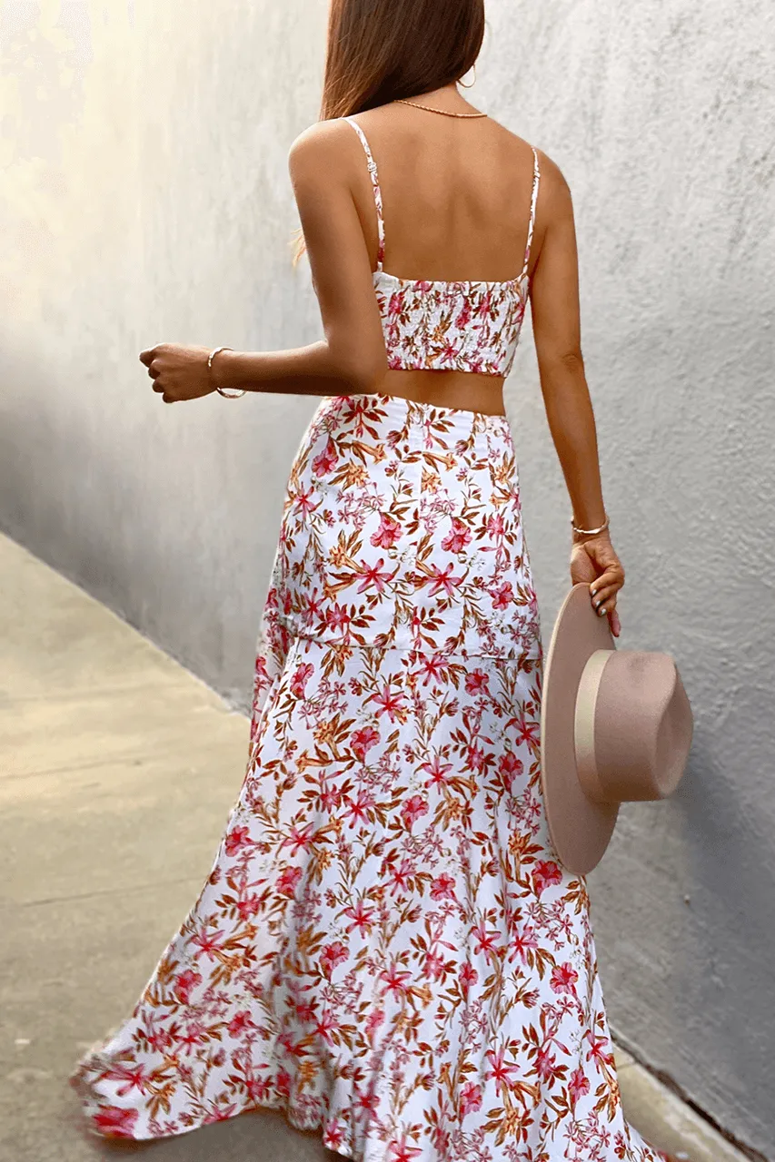 Alani Maxi Skirt - White Floral