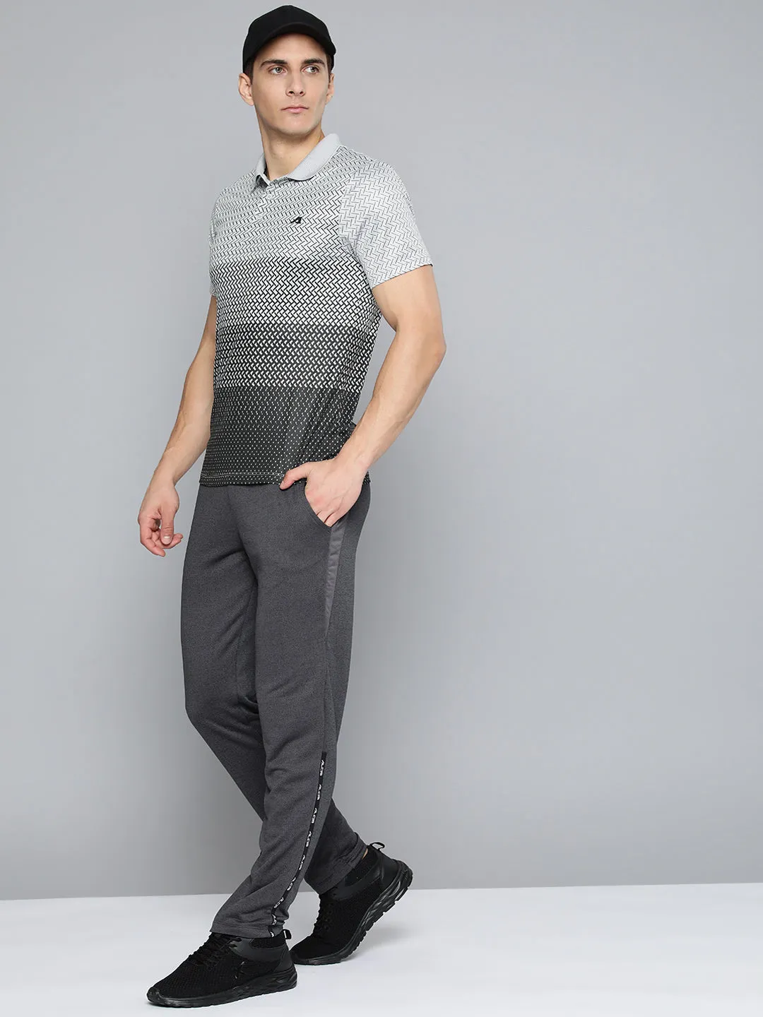 Alcis Men Charcoal Grey Solid Track Pants