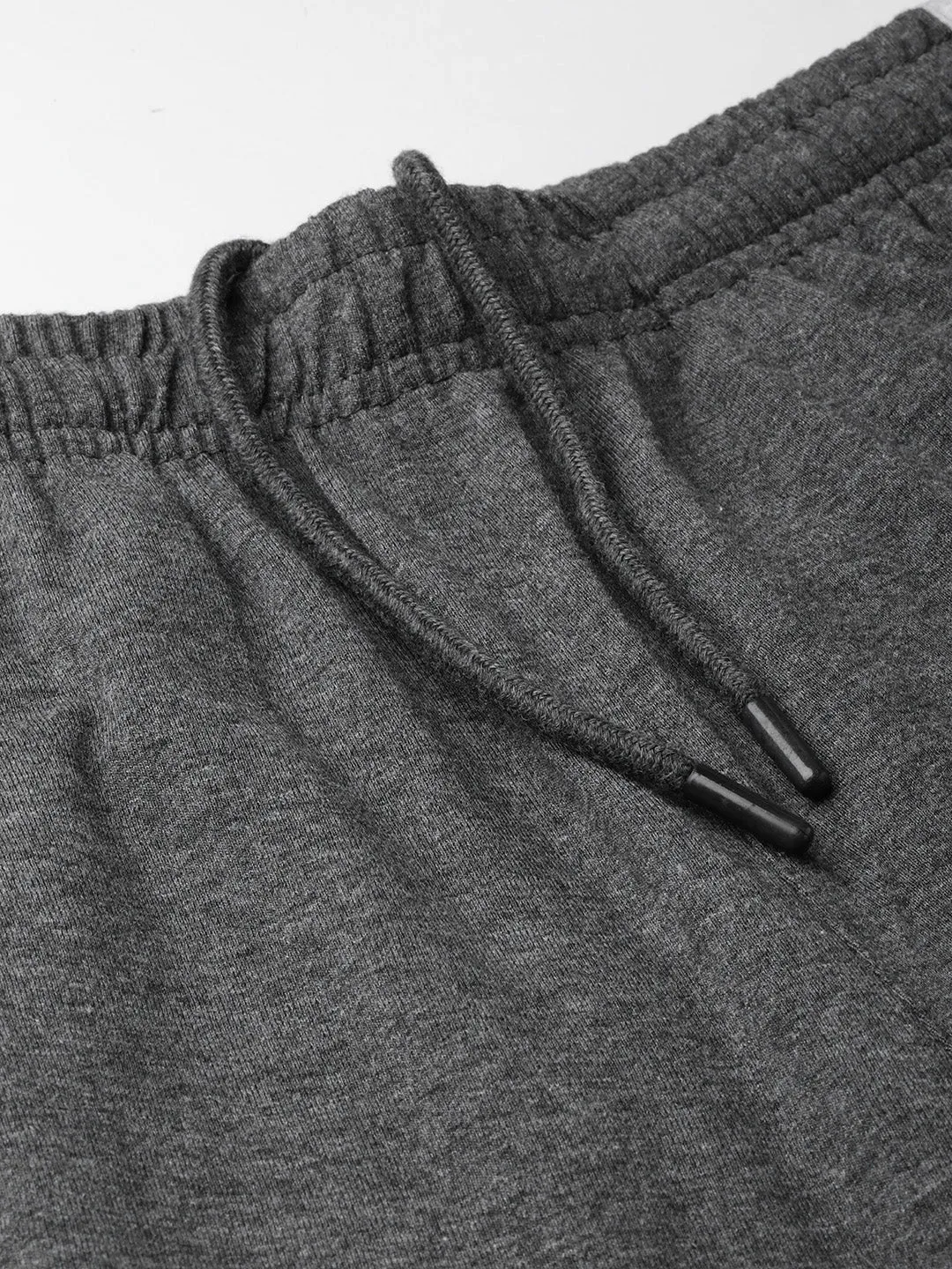 Alcis Men Charcoal Grey Solid Track Pants