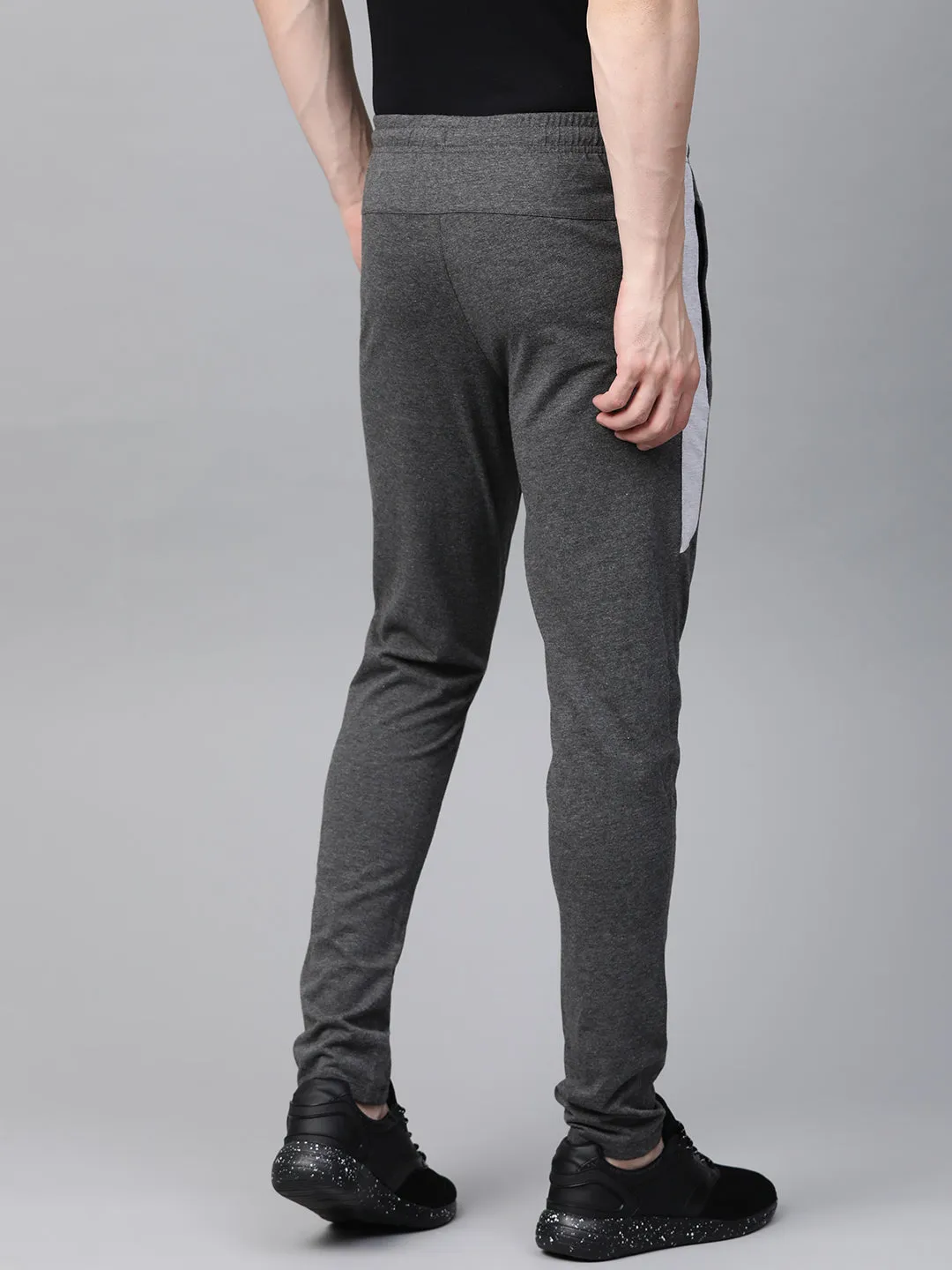 Alcis Men Charcoal Grey Solid Track Pants
