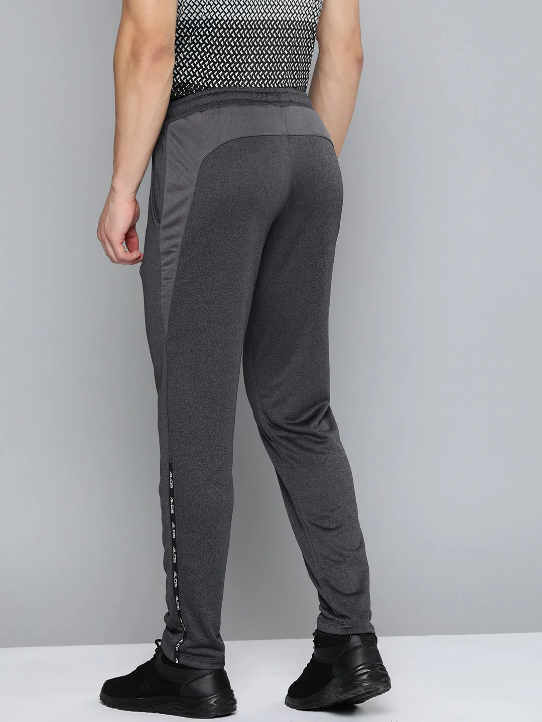 Alcis Men Charcoal Grey Solid Track Pants
