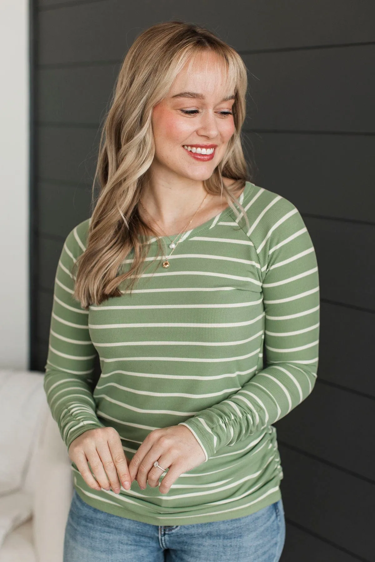 All That Really Matters Ruched Top- Green