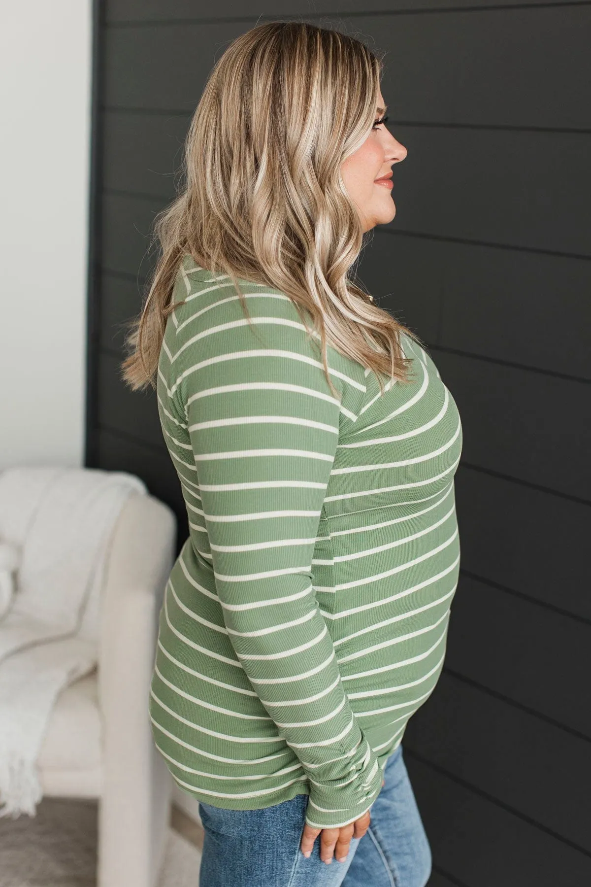 All That Really Matters Ruched Top- Green