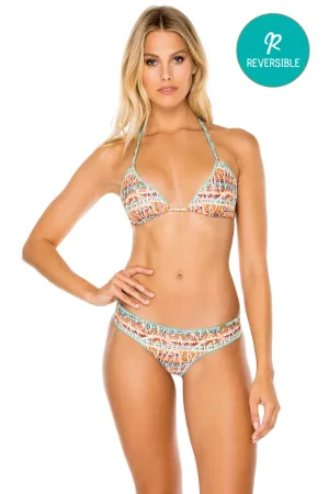 ALMERIA - Triangle Top & Wavey Ruched Back Brazilian Bottom • Multicolor