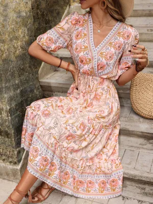 Alyanna Rose Print Dress - Pink