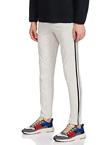 Amazon Brand - Symbol Men's Regular Track Pants (KTRK-02_Ecru Mel_M)