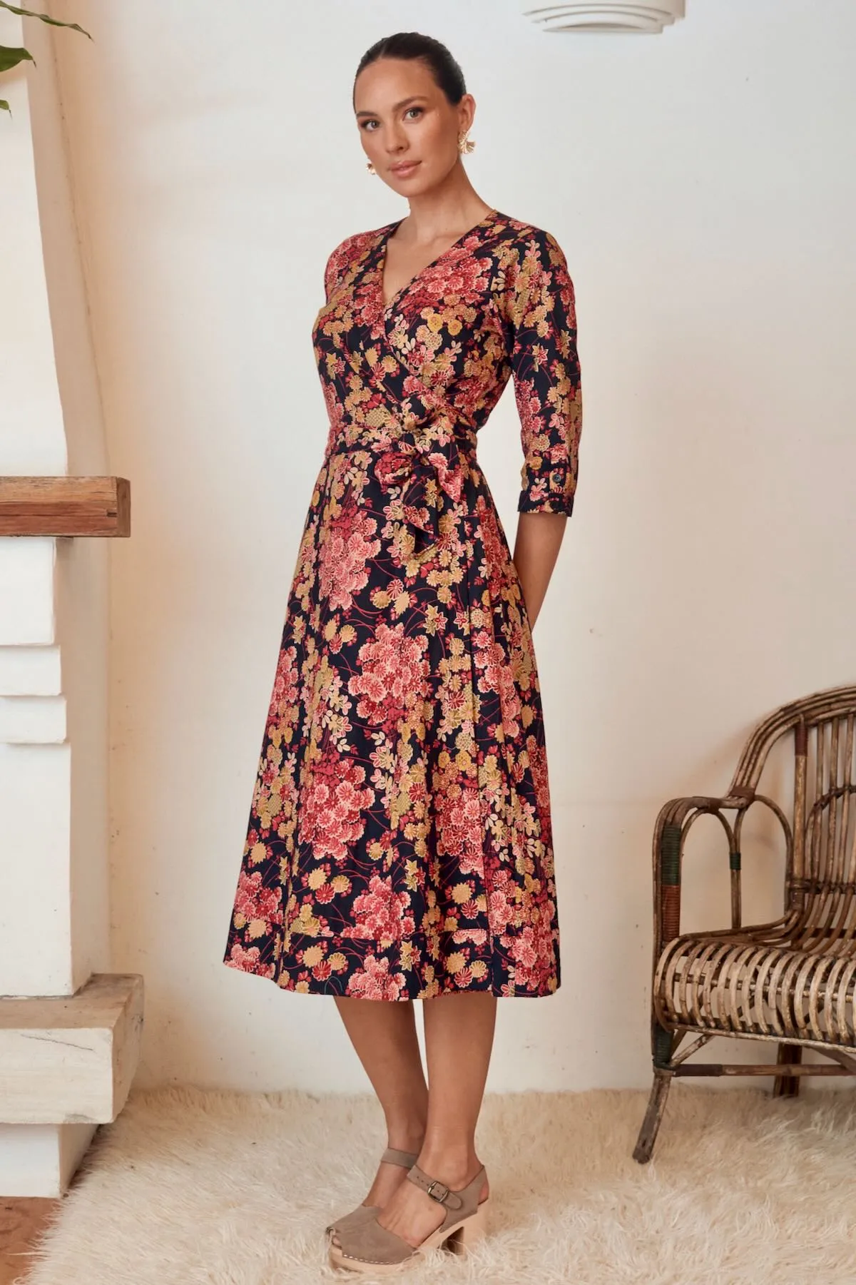 Angelica Wrap Dress - Autumn Blossom