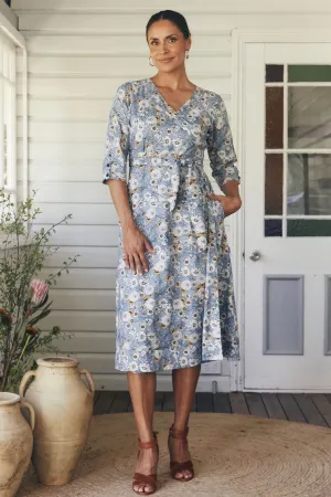 Angelica Wrap Dress - Cornflower