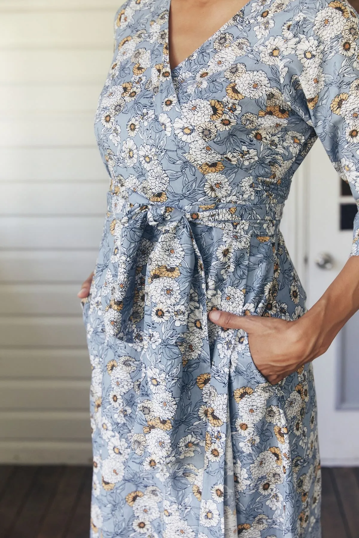 Angelica Wrap Dress - Cornflower