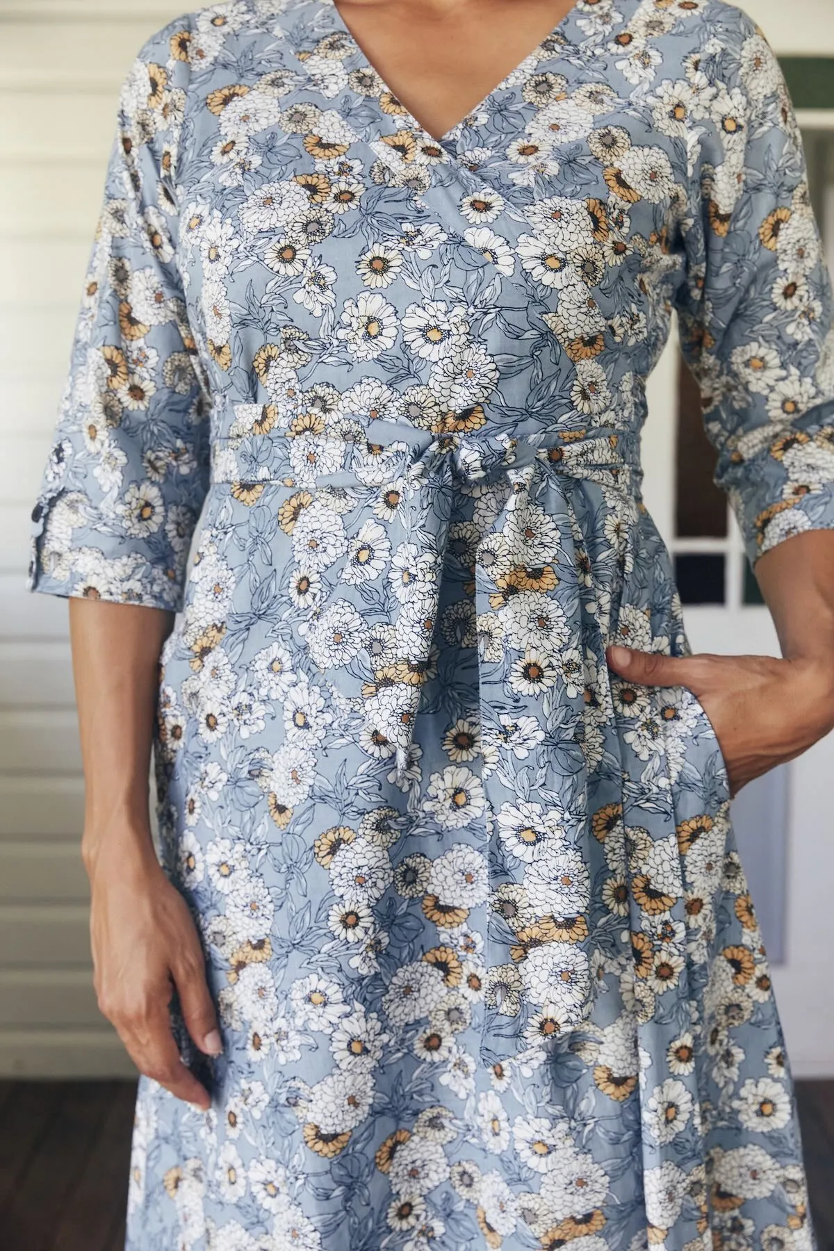 Angelica Wrap Dress - Cornflower