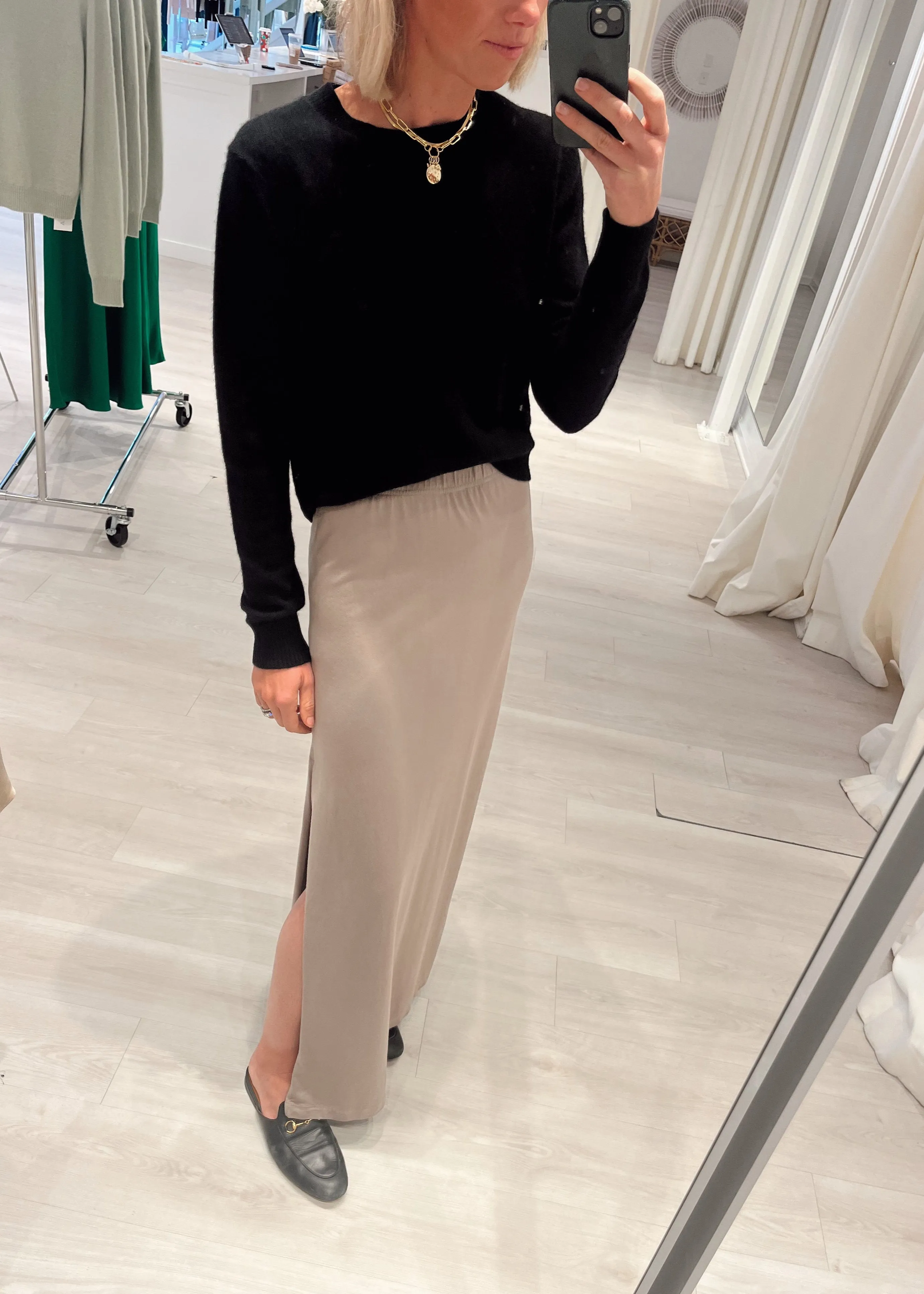 Anna - Full Length Side Slit Skirt
