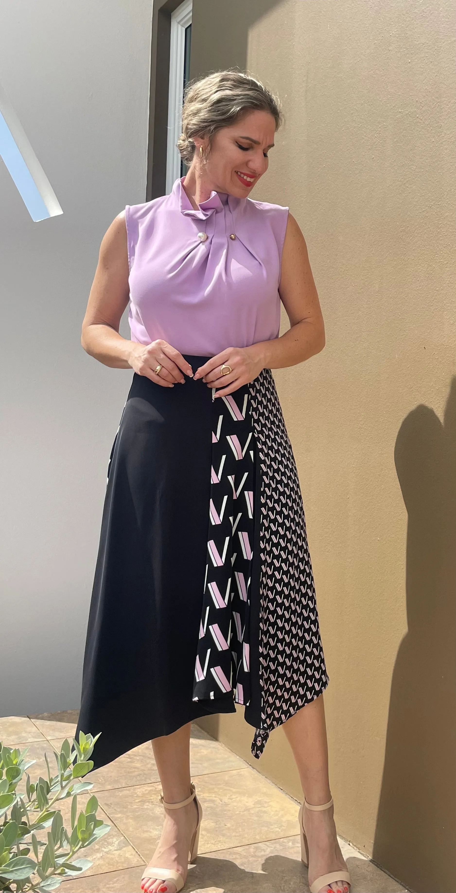 Asymmetric Lilac Skirt