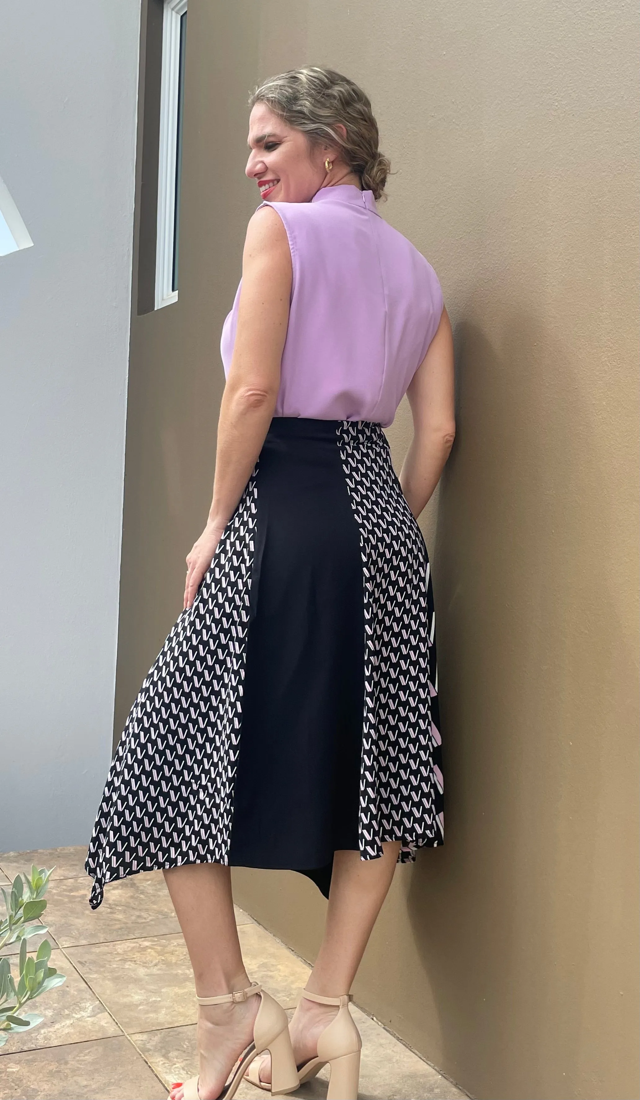 Asymmetric Lilac Skirt