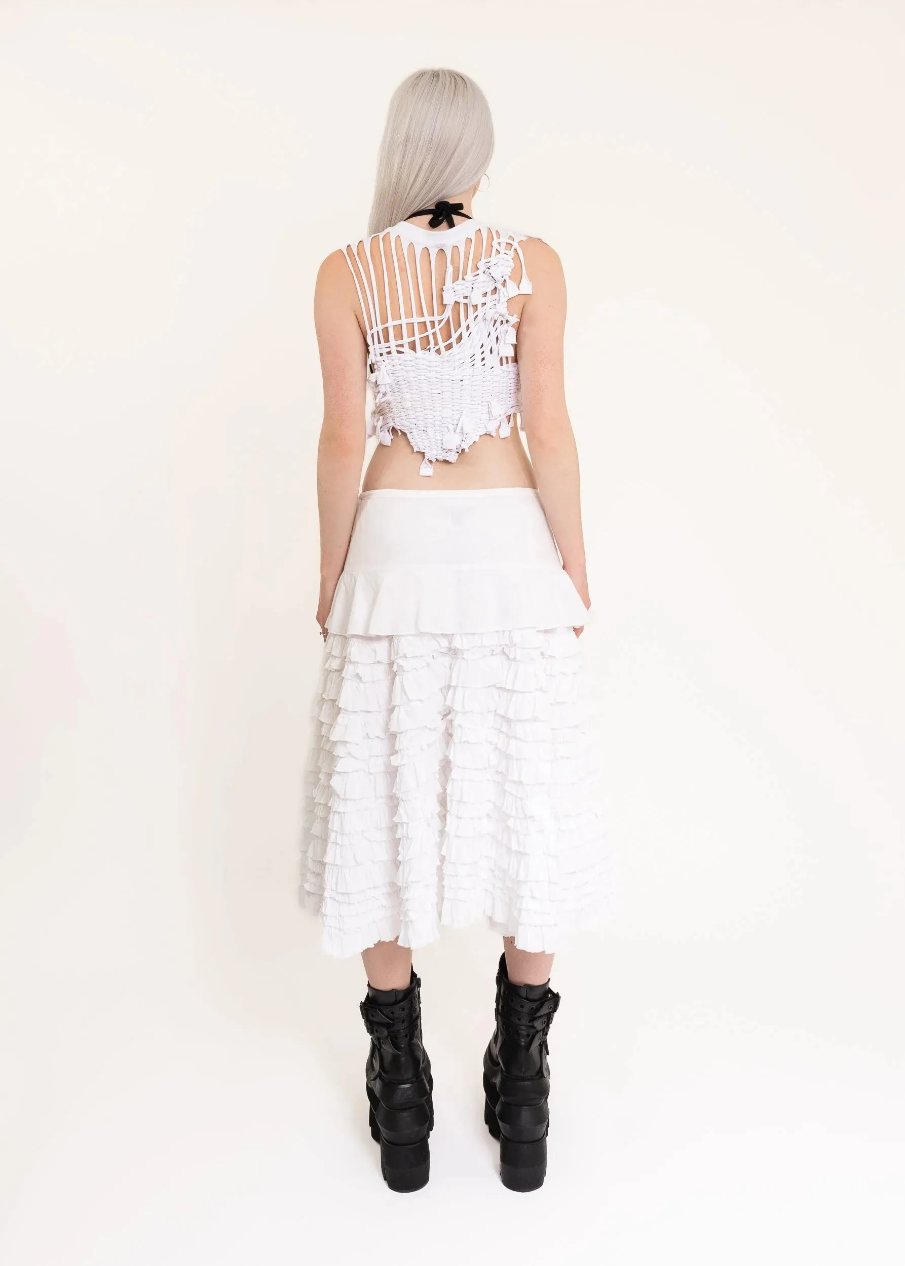 Asymmetric ruffle skirt