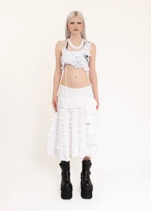 Asymmetric ruffle skirt