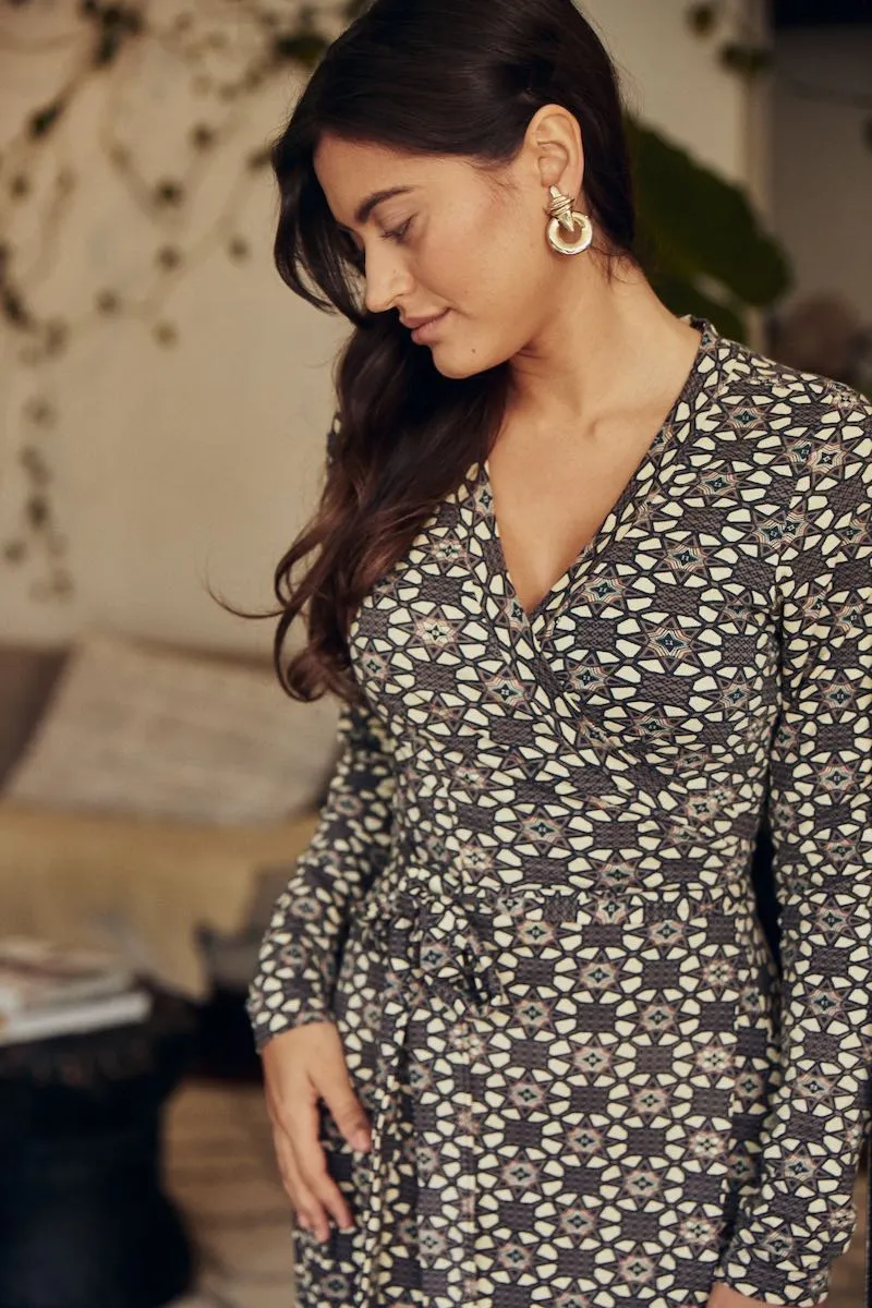Audrey Wrap Dress - Indigo