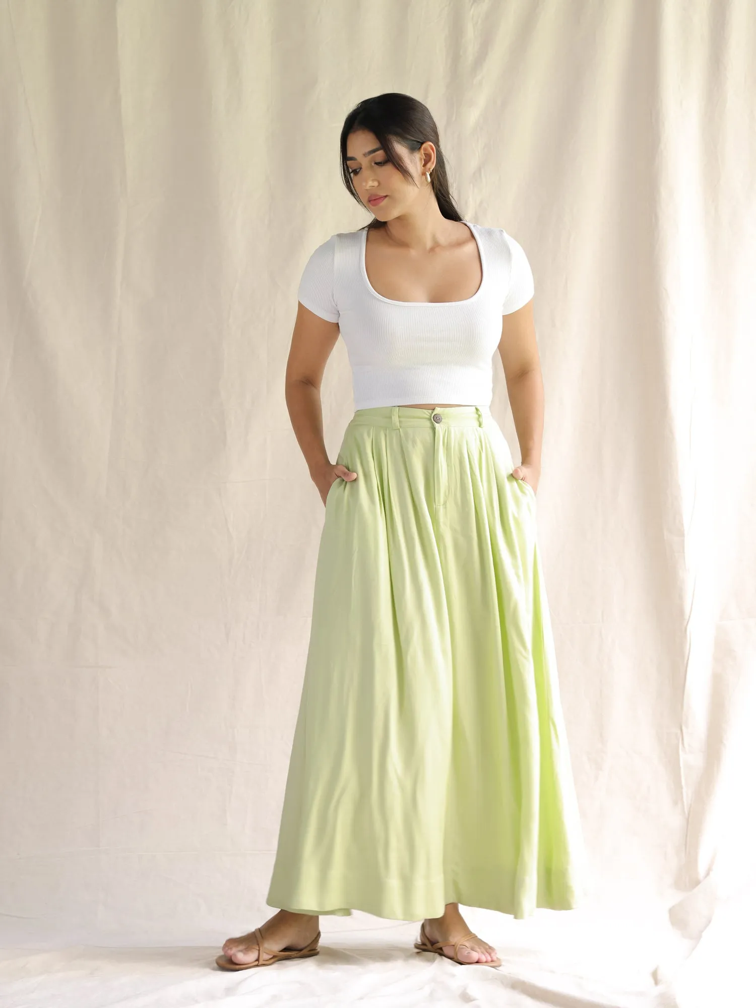 Back Elasticated Maxi Skirt