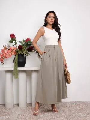Back Elasticated Maxi Skirt