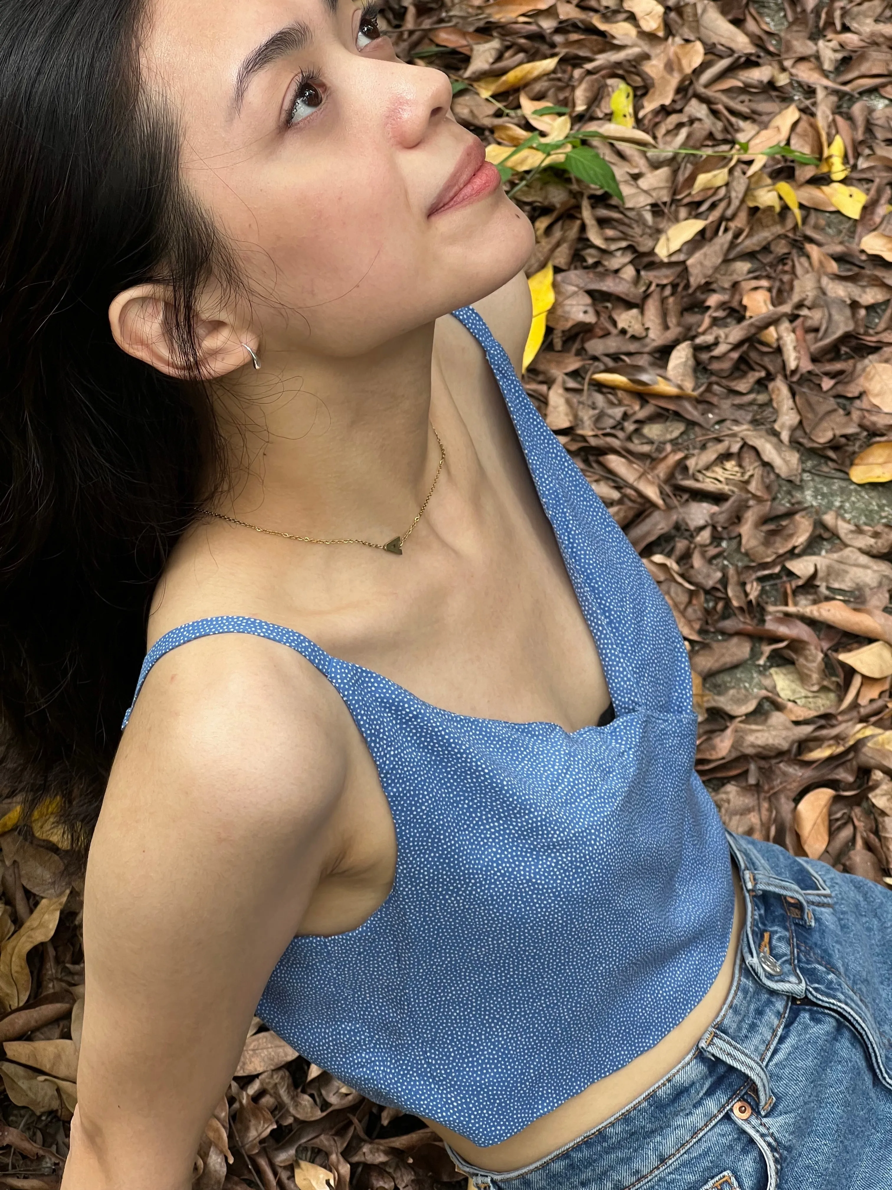 Back-To-Back Twist Cami in Dotted Challis