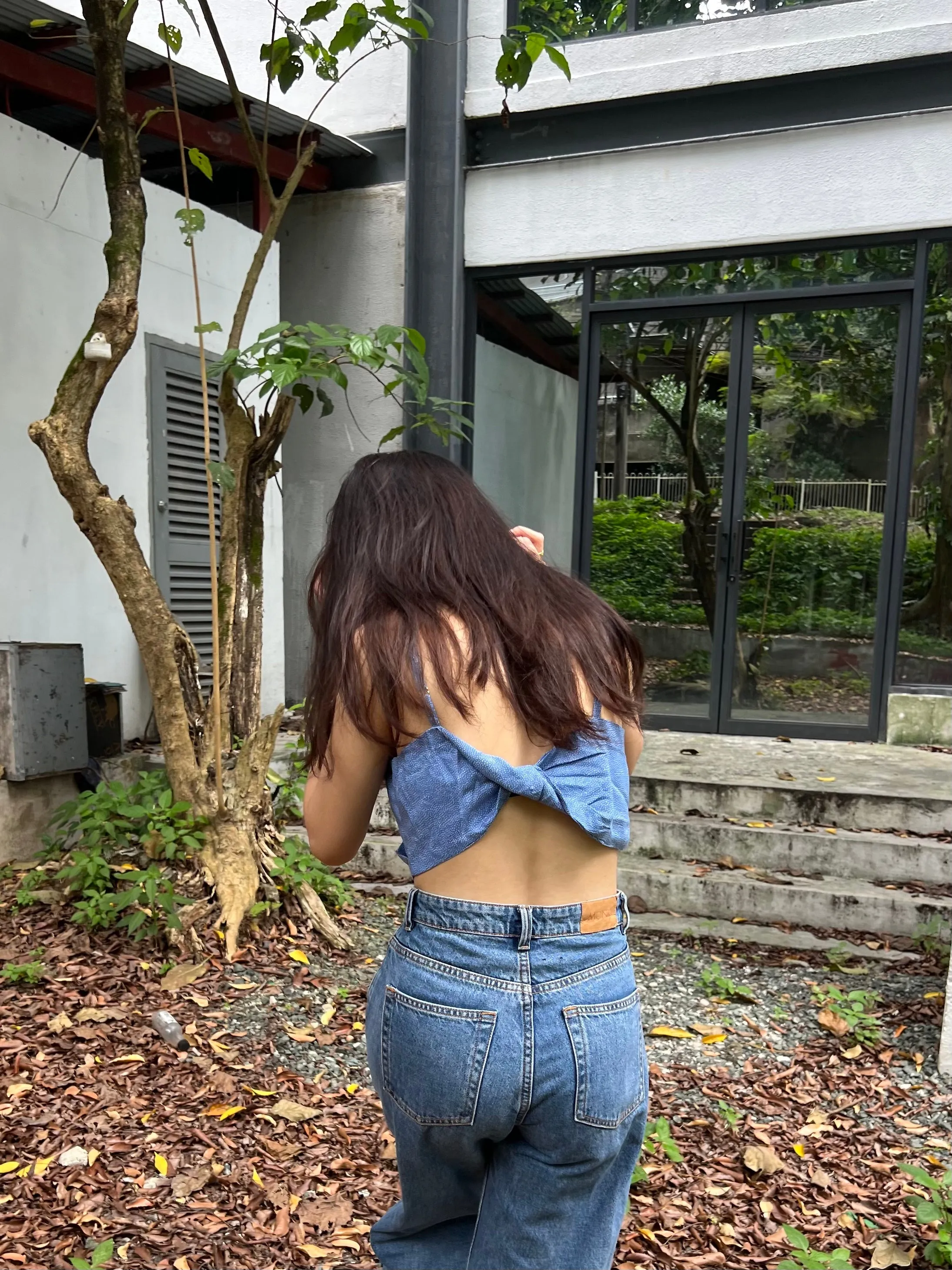 Back-To-Back Twist Cami in Dotted Challis