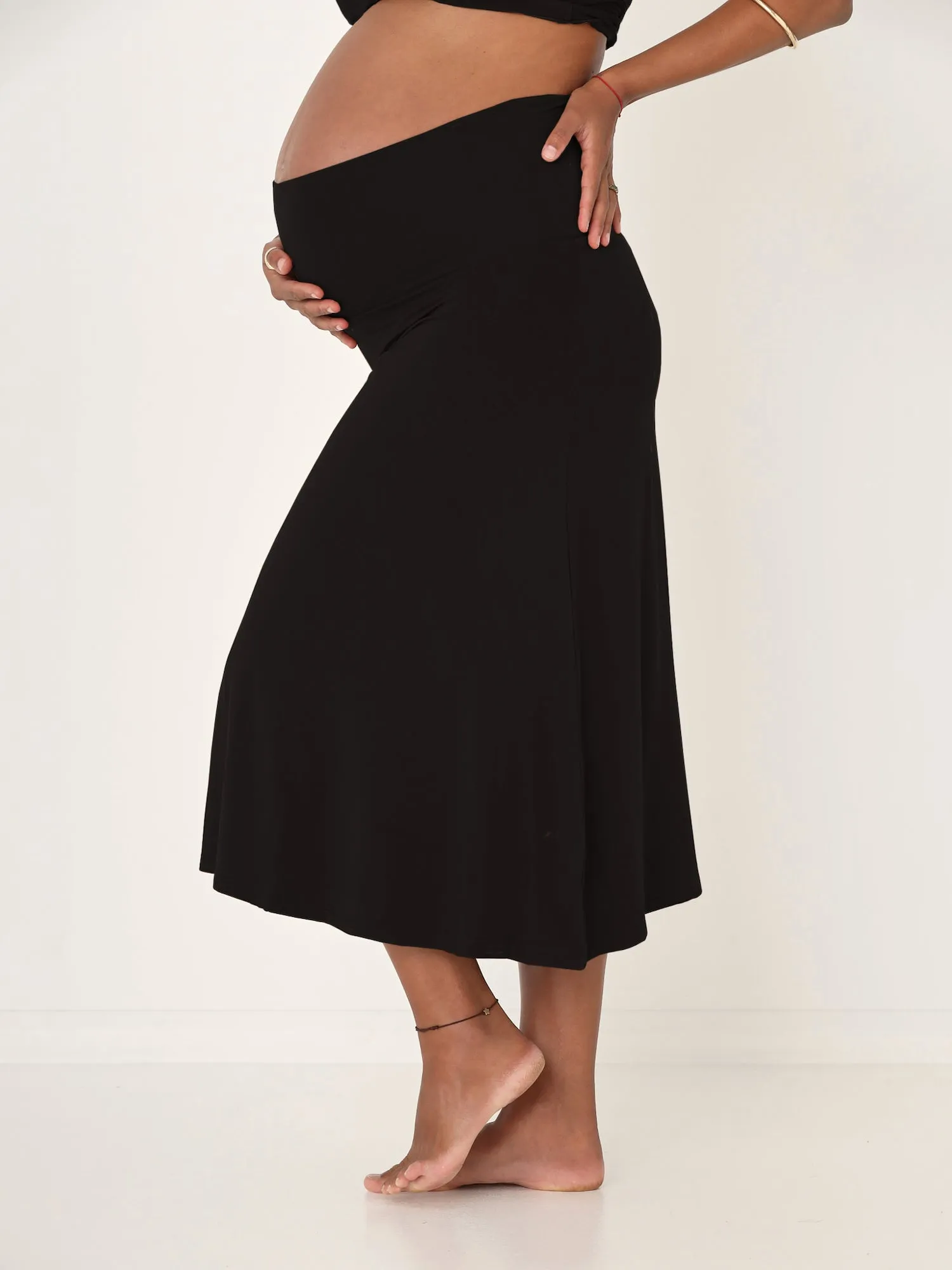 Bamboo Swishy Skirt - Black