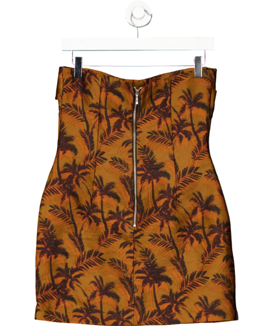 Bec   Bridge Brown Far Out Palm Print Mini Dress UK 8