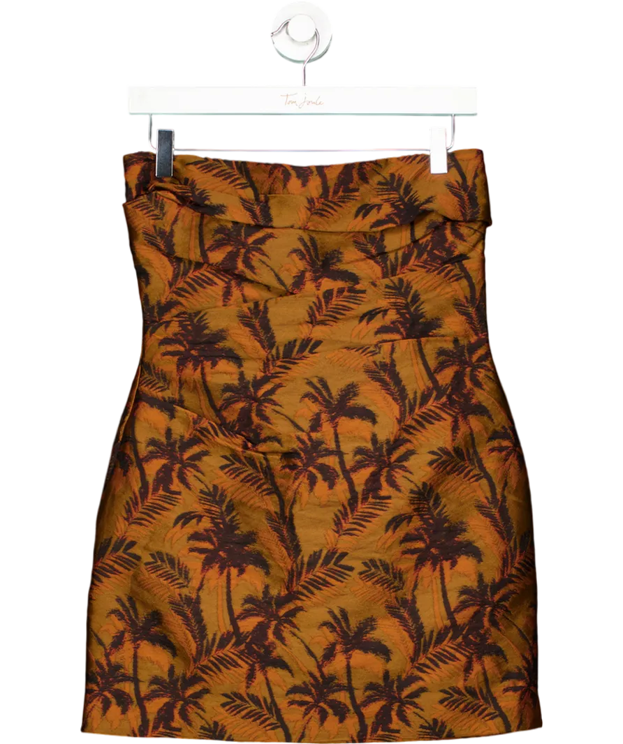 Bec   Bridge Brown Far Out Palm Print Mini Dress UK 8