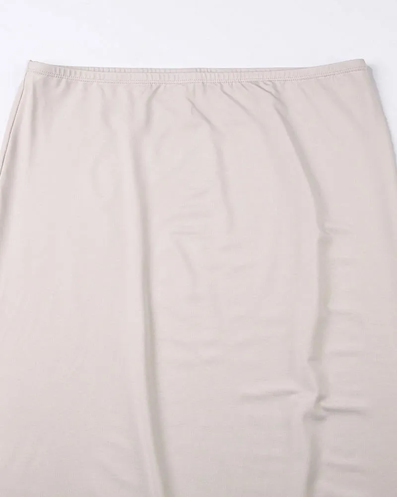 Beige Esseential Maxi Skirt