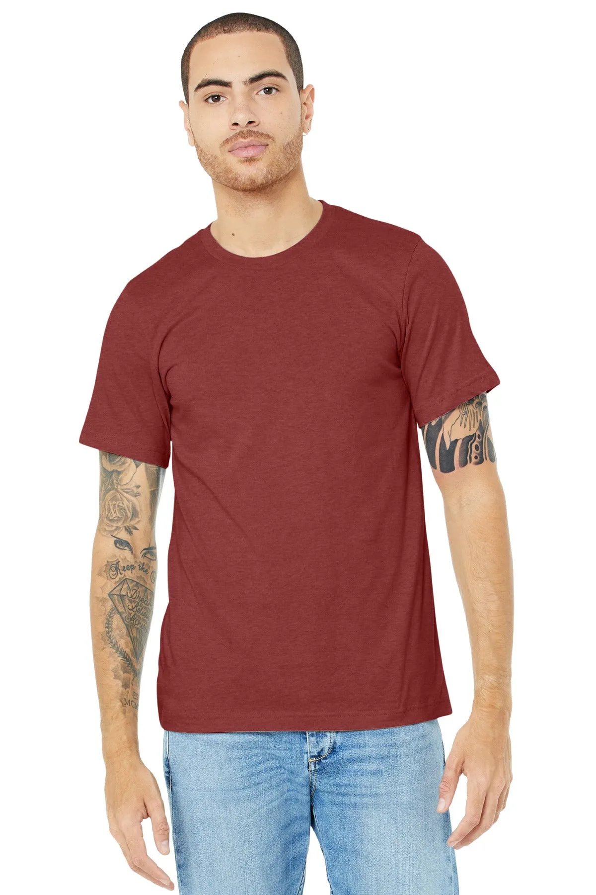 BELLA CANVAS  Unisex Heather CVC Short Sleeve Tee. BC3001CVC Heather Canvas Red