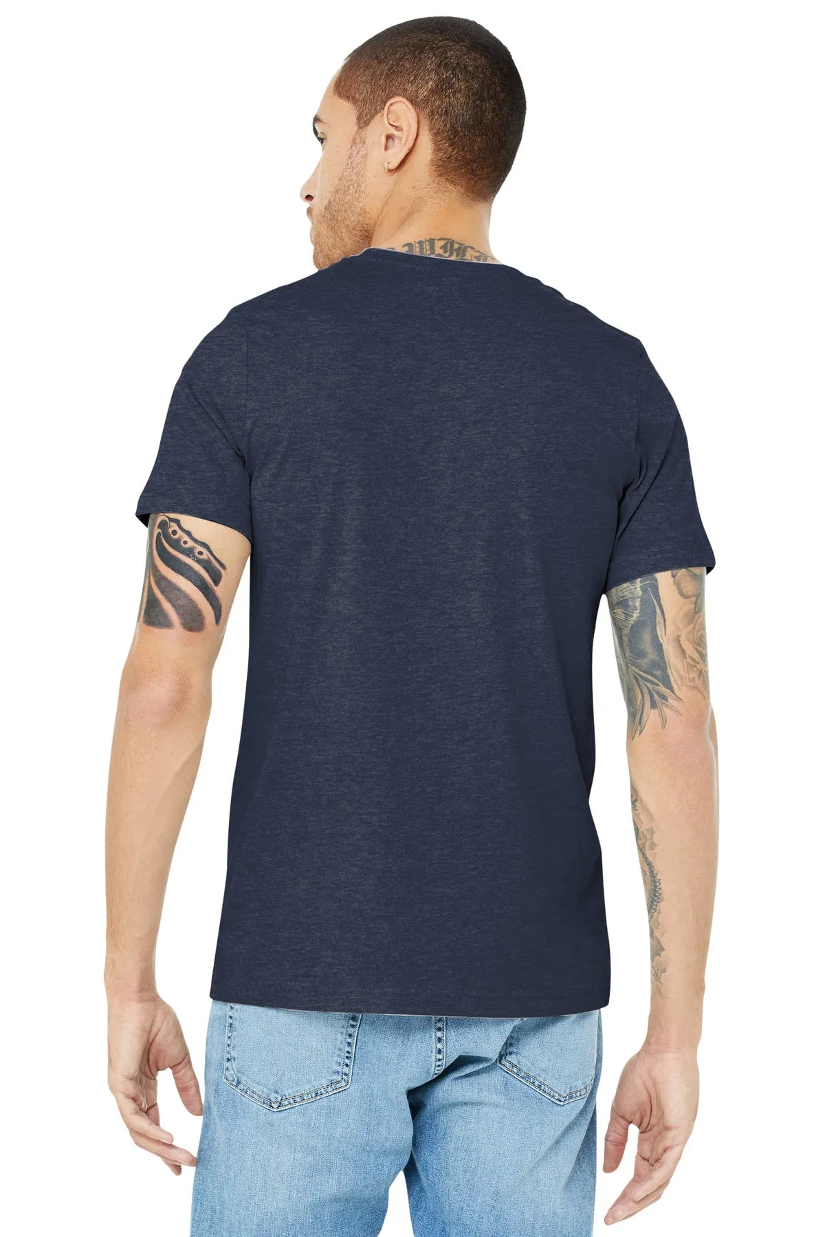 BELLA CANVAS  Unisex Heather CVC Short Sleeve Tee. BC3001CVC Heather Midnight Navy